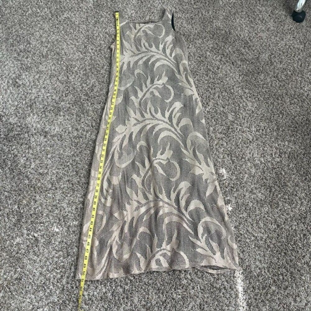 VTG 90s Giorgio Sant'Angelo Crochet Knit Leaf Maxi Dress Strap Back Size 9/10 - Picture 8 of 9